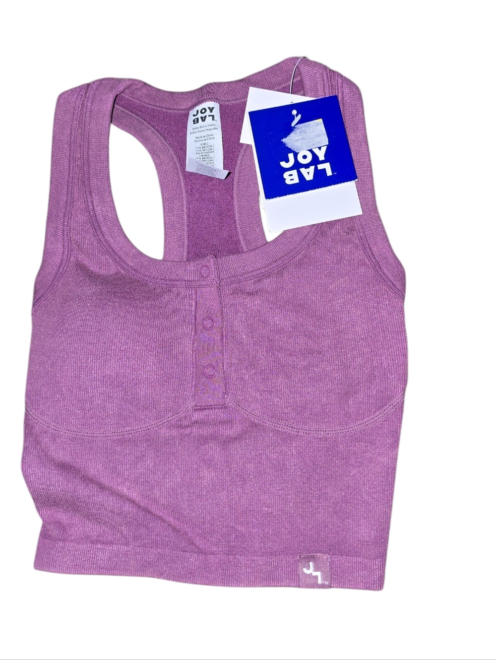 Womens JoyLab Ribbed Snap-Front Racerback Tank, XXS, NWT!!!